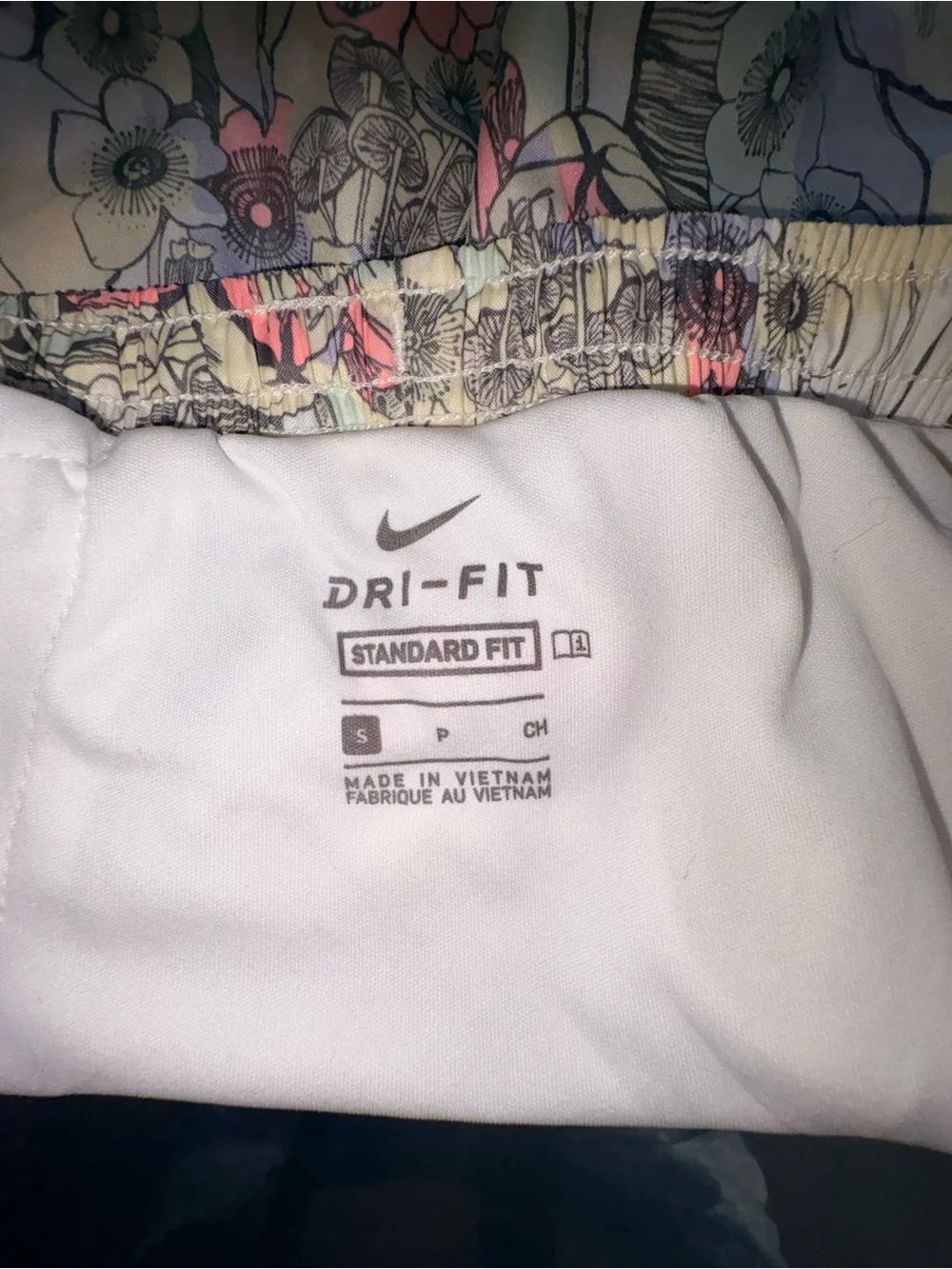 Nike Kids Floral Print Athletic Shorts - Pastel Pink, Purple, Blue, Cream